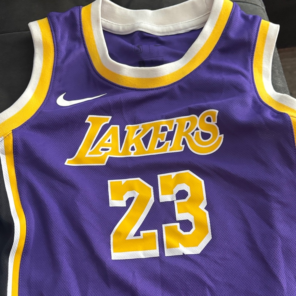 Nike Purple and Yellow Lakers Jersey